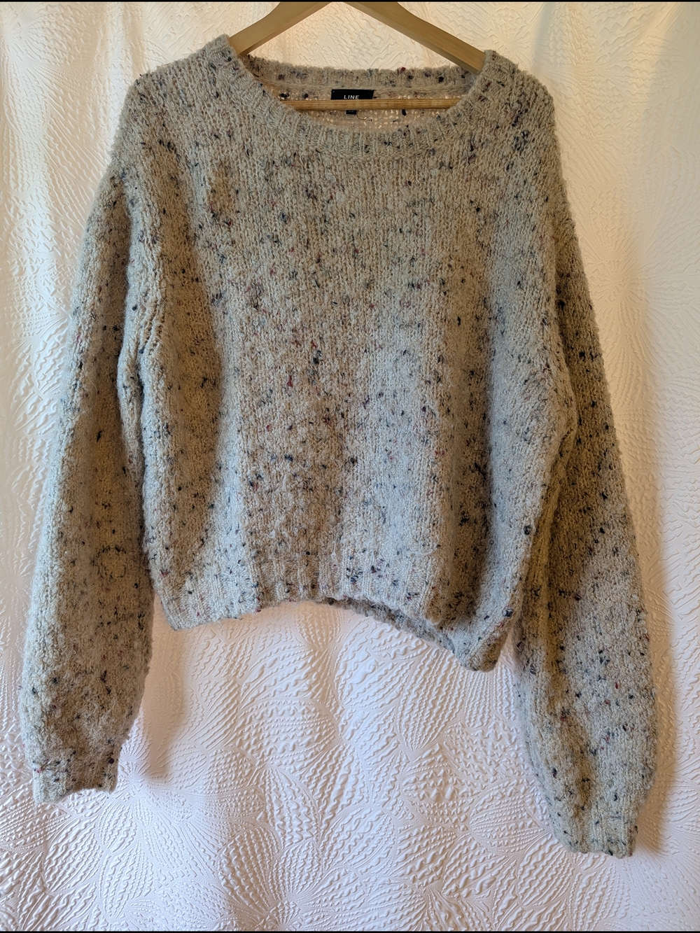 Line Cozy Speckled Cream Pullover Sweater